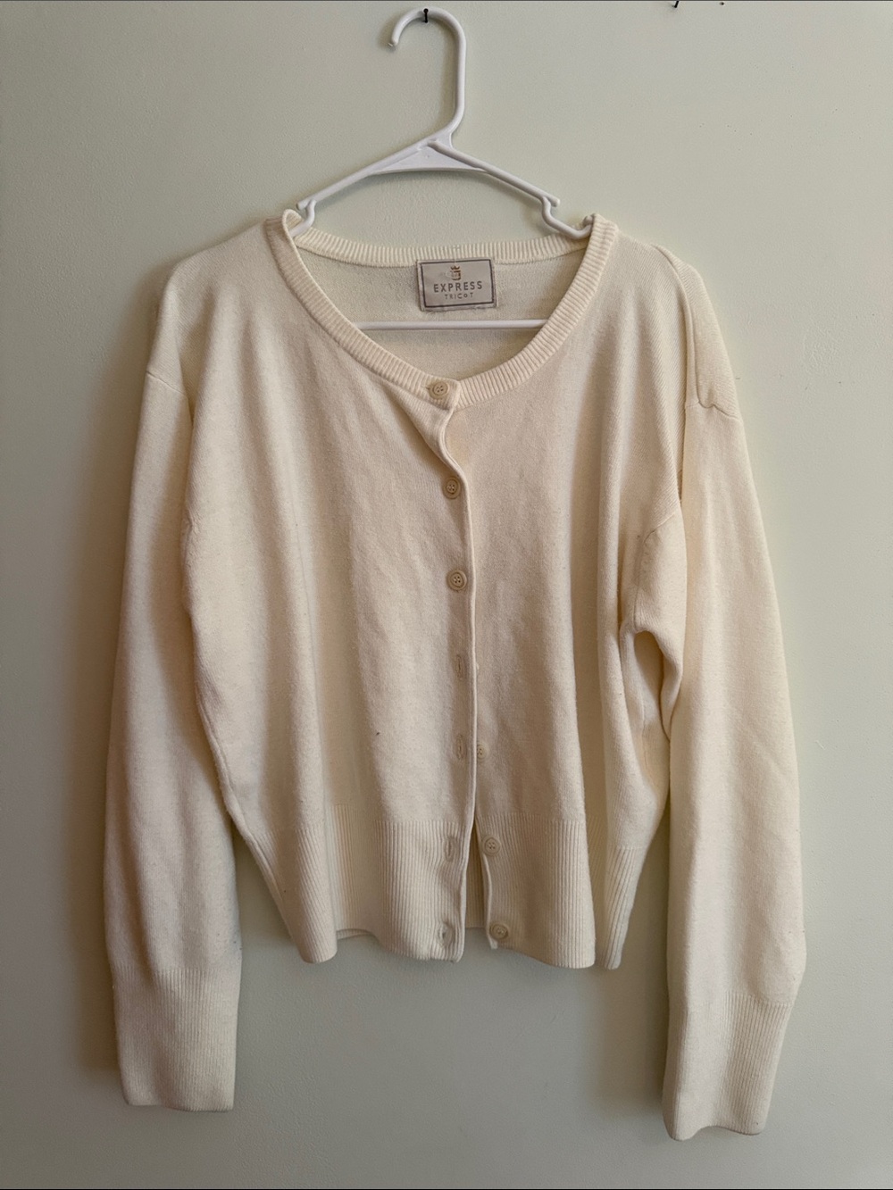 Express Cream Button-Front Women's Cardigan